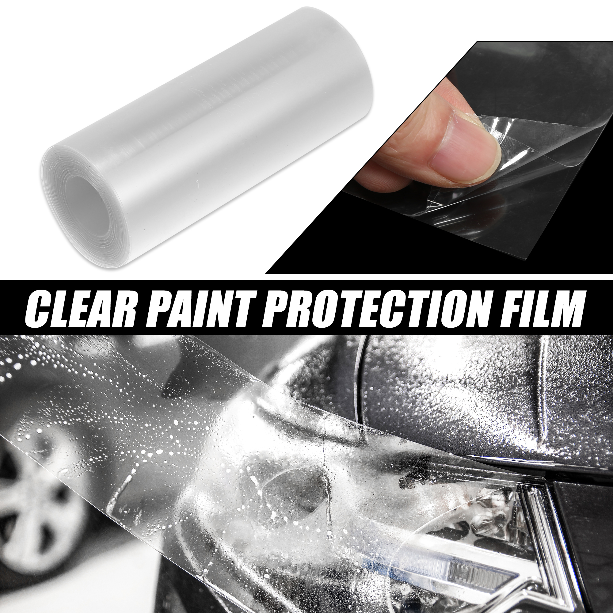Unique Bargains Clear Vinyl Wrap Sheet Car Paint Protection Film Cover Decal 4" x 197"