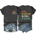thumbnail image 2 of Meichang Girl Mama Ma Mama Mom Bruh Shirts for Women Double-Sided Letter Graphic T Shirts Short Sleeve Crewneck Casual Summer Tops Mother's Day Tshirts Dark Gray S, 2 of 3