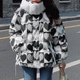 thumbnail image 1 of Puntoco Mujeres Con Capucha Cremalleras Estampado Suelto Manga Larga Bombardero Cálido Blusa Abrigo Chaquetas Liquidación Puntoco Puntoco-1495, 1 of 5