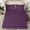 thumbnail image 2 of Feelyou Bohemian Crow Teen Twin Sheet Sets, Purple Damask Flower Bedding, 3-Piece, 2 of 7