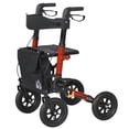 thumbnail image 1 of HOMCOM Déambulateur à Roulettes en Aluminium Rouge avec Siège, Roues de 9,8 Pouces, Poignées Ajustables, Sac de Rangement et Freins Doubles - 24,8 Pouces L x 26,4 Pouces P x 31,5 Pouces-36,8 Pouces H, Supporte 299 Lb, 1 of 7