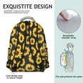 thumbnail image 5 of Black Sunflower Backpack for School,Cute School Bag,Schoolbag with Adjustable Shoulder Straps & Padded Back,15.3"x11"x7.1"., 5 of 6