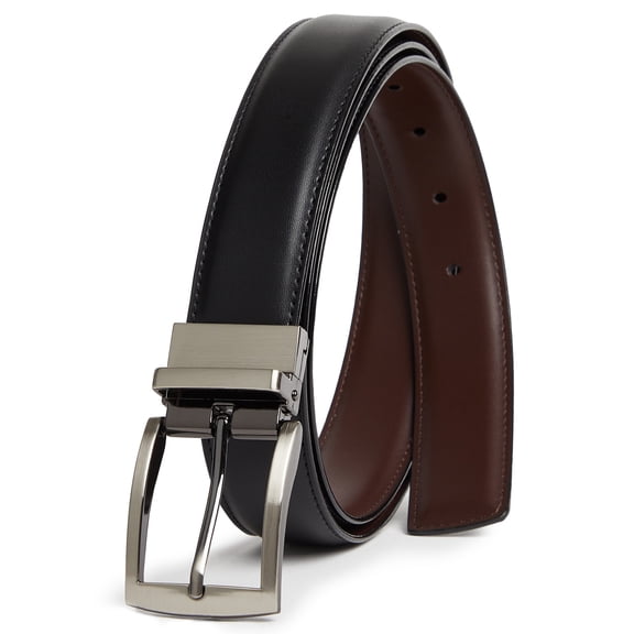 Giorgio Brutini Men's Reversible Stretch Leather Belt - Stylish, Versatile with Comfortable All-Day Wear | Black/Brown, Size L
