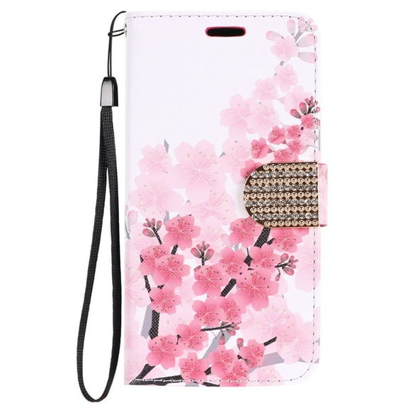 GSA Diamond Belt Cherry Blossom Wallet Case For Samsung Galaxy S8 Plus
