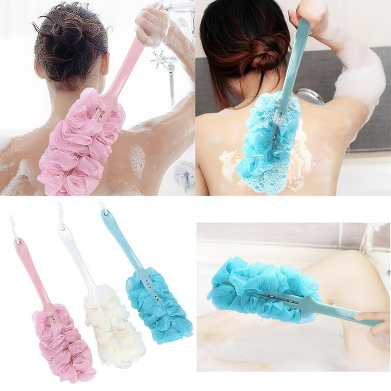 Back Scrubber For Shower, Long Handle Bath Sponge Shower Brush
