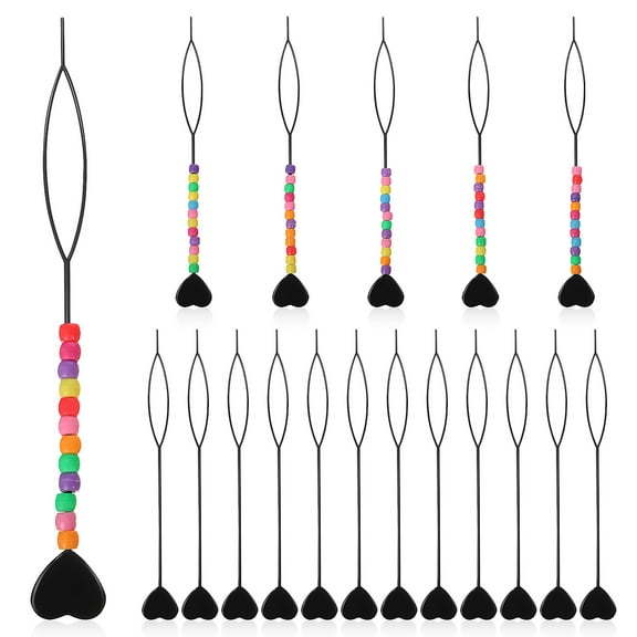 NICEXMAS Hair Knitting Tool Quick Beaders Plastic 18 Pcs