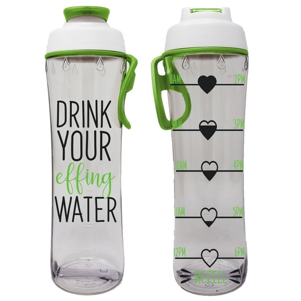 BPA Free Reusable Water Bottle with Time Marker Motivational Fitness