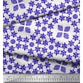 thumbnail image 2 of Soimoi Blue Velvet Fabric Geometrical Star Geometric Printed Fabric 1 Yard 58 Inch Wide, 2 of 3