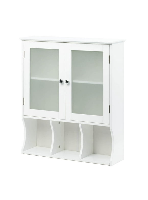 Zingz & Thingz 28.75" Winter White Contemporary Wall Cabinet