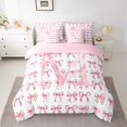 thumbnail image 2 of Erosebridal Kawaii Bowknot Bedding Queen Size,Monogrammed Letter Comforter Sets with Sheets,Inital Alphabet Bedding Sets Queen Size,Lightweight Cartoon Room Decorative,Reversible,7 Pieces, 2 of 5