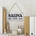 thumbnail image 2 of Wooden Hanging Sign Plaque Sauna Relax ~ Refresh ~ Renew Board Hanging Wood Sign, House Wood Sign For Garden Yard Home Farmhouse 12X6 Inch, 2 of 7