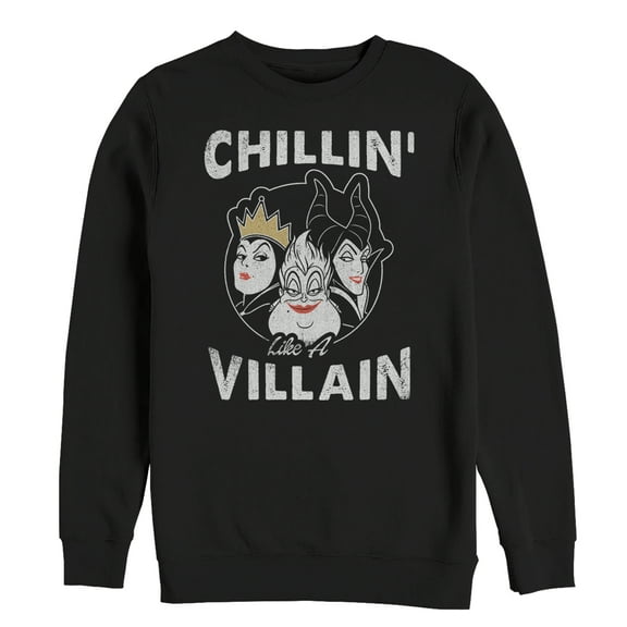 Men's Disney Princesses Chillin' Like a Villain Frame Sweatshirt Black 2X Large