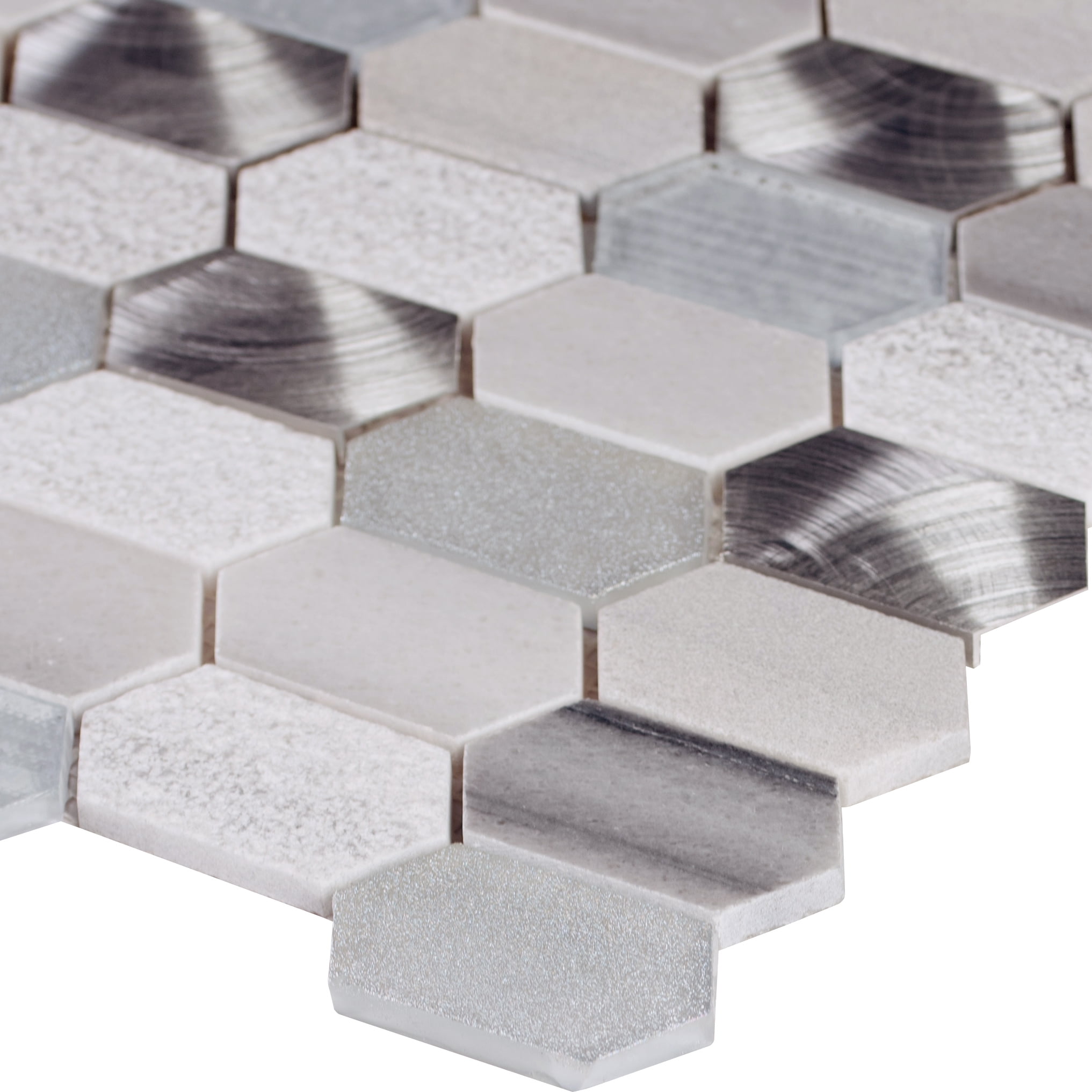 MSI Harlow Picket 12 in. x 12 in. Glass Metal Stone Mesh-Mounted Mosaic Tile (9.9 Sq. ft. / Case)