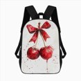 thumbnail image 2 of Watercolor Cherry Berries Bow Large Capacity Backpacks For Teenagers Travel Bags Casual 17In Backpack, 2 of 7