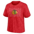 thumbnail image 2 of Women's Fanatics  Red Chicago Blackhawks Faded Wash T-Shirt, 2 of 3