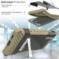 thumbnail image 3 of Tri-Shield Series for Samsung Galaxy S22 5G Case, Tri-Shield [Military Grade] Rugged Cover with Metal Kickstand [Includes Wrist Strap Lanyard] - Brown, 3 of 7