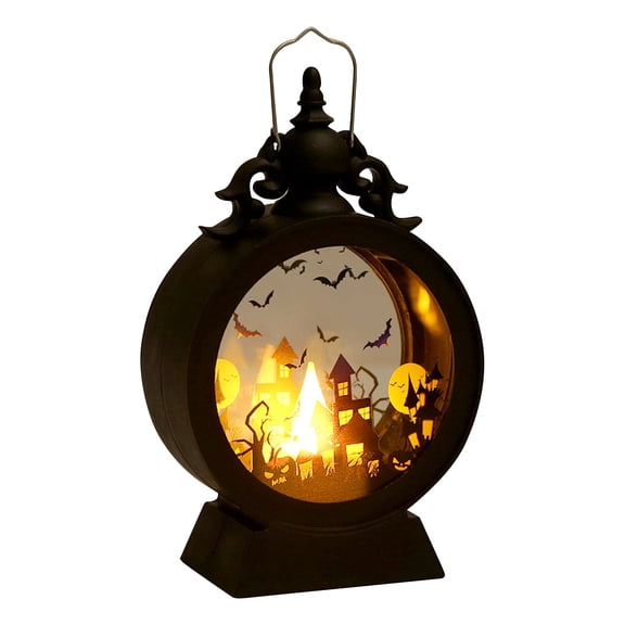 Halloween Decor Inside Halloween Decorative Lantern With Witch And Haunted House Scene For Indoor And Outdoor Holiday Party Decor Battery Powered Lighting