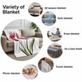 thumbnail image 6 of Throw Blanket for Couch Red Flowers Soft Fleece Flannel Blankets Cozy Lightweight Blanket for Home Sofa Living Room Flower Leaf Bed Throws 50" x 60", 6 of 9