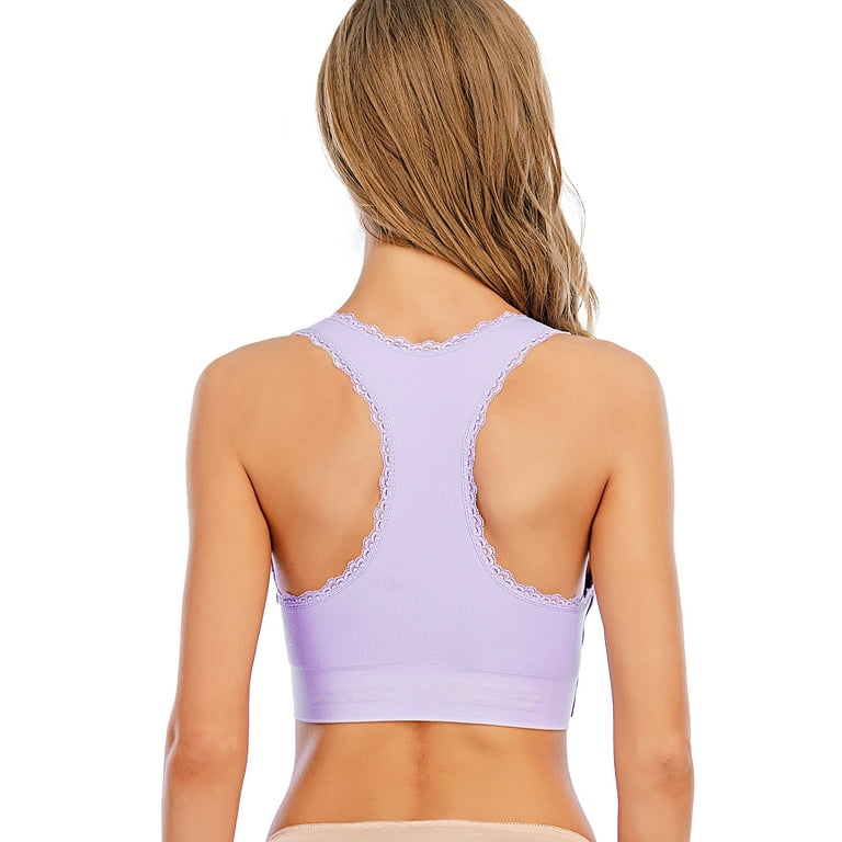 Women Sports Bras, set of 2 Front Cross Buckle Lace Sports Bras Padded  Sports Bras Sleep Bra Removable Pad Yoga Sports Bra Adjustable Side Vest  Bra