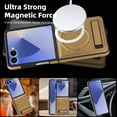thumbnail image 3 of Magnetic for Samsung Galaxy Z Flip 7 PU Leather Case, Compatible with Magsafe, Built-in Invisible Stand, Premium Ultra Slim Adjustable Kickstand Protective Phone Case for Galaxy Z Flip 7, Desertgold, 3 of 9