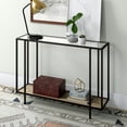 thumbnail image 2 of Evelyn&Zoe Vireo 42" Wide Rectangular Console Table with MDF Shelf, Blackened Bronze/Limed Oak, 2 of 8