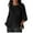 X1_Black, variant on Women's 3/4 Sleeve Top Flowy Casual Summer Boho Floral Loose Cute Plus Size Pleated Blouse Shirts by Yigetop Dark Gray L