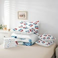 thumbnail image 5 of Feelyou Cartoon Ribbon Cherry Bedding Comforter Set 7 Pieces for Child, Fashion Bow-tie Blue Full Bedding Set, Kawaii Princess Bow Reversible Fitted Sheet Flat Sheet, Super Cozy Room Decor, 5 of 7