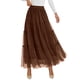 thumbnail image 1 of Falda PRETTYGARDEN 2025 Otoño Tul Cintura Alta Marrón M, 1 of 8