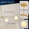 thumbnail image 2 of Modern Gold Sputnik Chandelier L51” Mid Century 4 Lights Milk Glass Globe Ceiling Pendant Light Fixture Contemporary for Kitchen Island Dining Room Bar Bedroom Home Office, 2 of 6