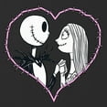 thumbnail image 2 of Girl's The Nightmare Before Christmas Jack and Sally Couple Heart Stitch Graphic Cropped T-Shirt Black Medium, 2 of 3