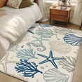 thumbnail image 5 of Blue Beige Coastal Area Rug 3x5 FT, Non Slip Entryway Bedside Carpet, Summer Beach Starfish Coral Nautical Rustic Washable Soft Floor Carpet Indoor Mat Throw Rug for Dorm Kitchen Home Office, 5 of 9