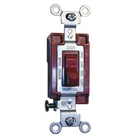 Hubbell Wiring Device Kellems 1223r Wall Switch 3 Way Toggle Red