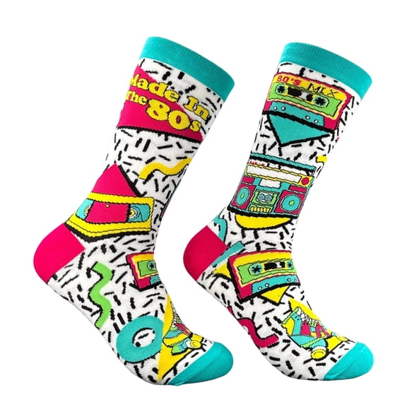 Vintage Made In The 80s Socks Funny Sarcastic Retro Graphic Novelty Footwear For Ladies