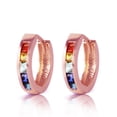 thumbnail image 2 of Galaxy Gold 14K Rose Gold 1.30 Carat Natural Multicolor Sapphire Huggie Earrings - September Birthstone - Truth & Nobility - Fine Jewelry for Women, 2 of 4