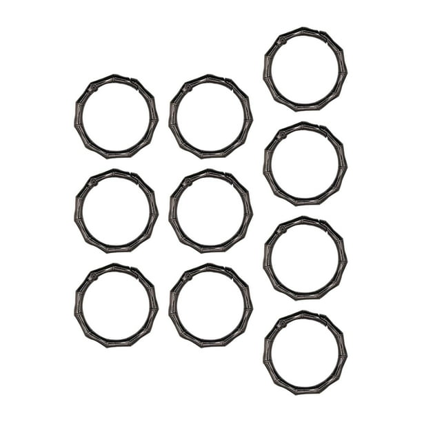 10 piezas de anillos de resorte, hebilla de llavero, accesorios portátiles de moda para bricolaje, hebilla de mosquetón, clip de mosquetón, broches Negro