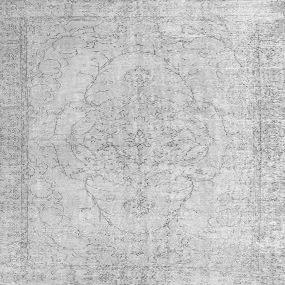 Ahgly Company Indoor Square Persian Gray Traditional Area Rugs, 8' Square