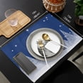 thumbnail image 7 of 2024 Placemat Blue Christmas Tree 4/6pcs Table Pad Mats for Dining Table Home Kitchen r Accessories Linen Coaster, 7 of 7