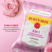 Burt's Bees Micellar Facial Towelettes With Rose Water, 30 ct. Package