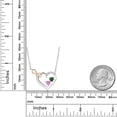thumbnail image 2 of 925 Sterling Silver and 10K Yellow Gold Green Nano Emerald Pink Moissanite and White Lab Grown Diamond Infinity Heart Pendant Necklace for Women (0.68 Cttw, Heart Shape 4MM, with 18 inch Chain), 2 of 3
