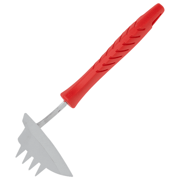 Zenport LT373 Stainless Weeder, Hoe, Rake Combo Hand Tool, Red