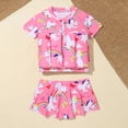 thumbnail image 6 of GYRATEDREAM Girls Two Pieces Swimsuit 2-6Y Toddler Float Rash Guard Bikini Skirt Bathing Suit, 6 of 7