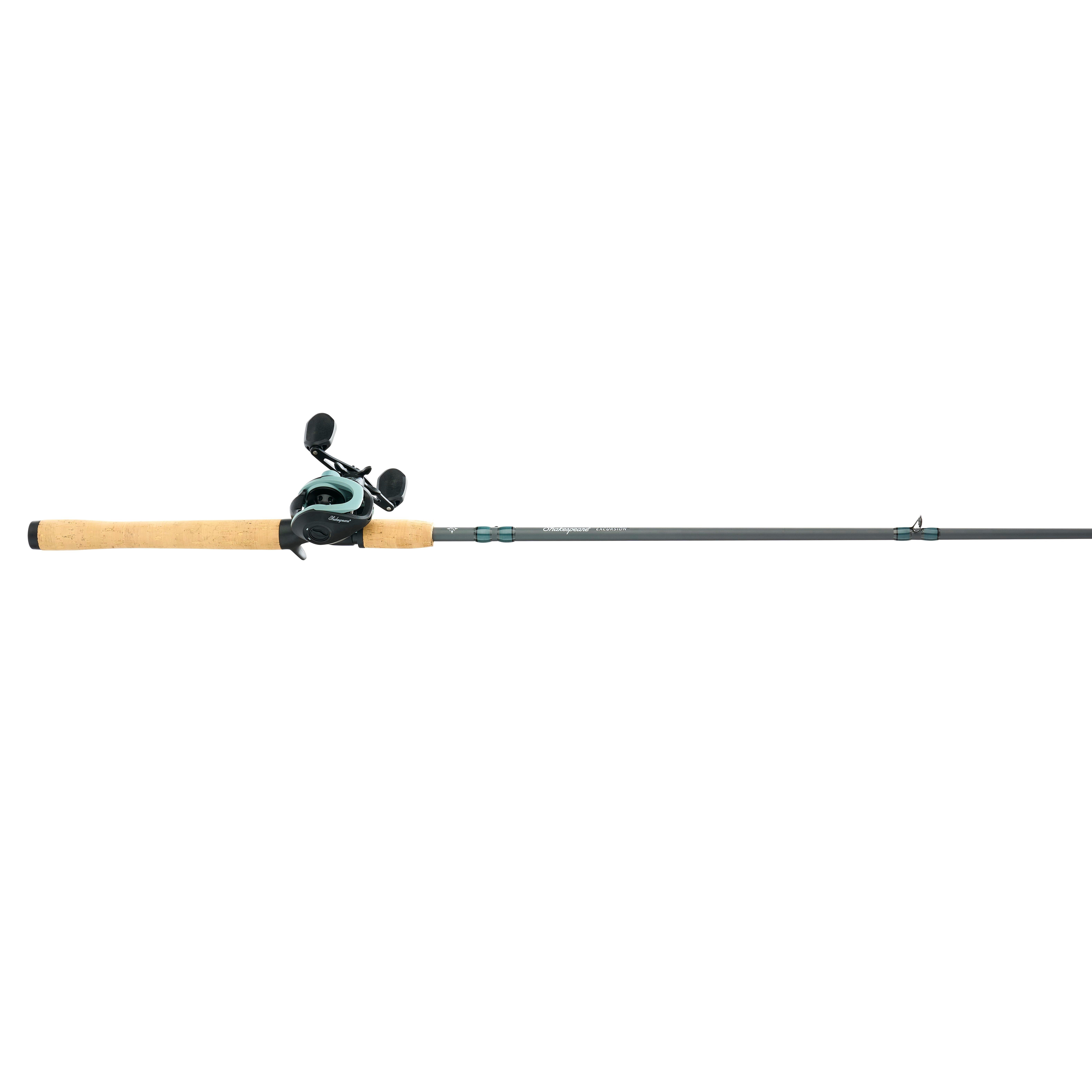 Shakespeare Excursion Baitcast Fishing Combo, 7' Medium Heavy Rod, Left-Handed Reel