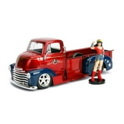 1 by 24 Scale 1952 Chevrolet COE Model Car with Wonder Woman Figure DC Comics Bombshells