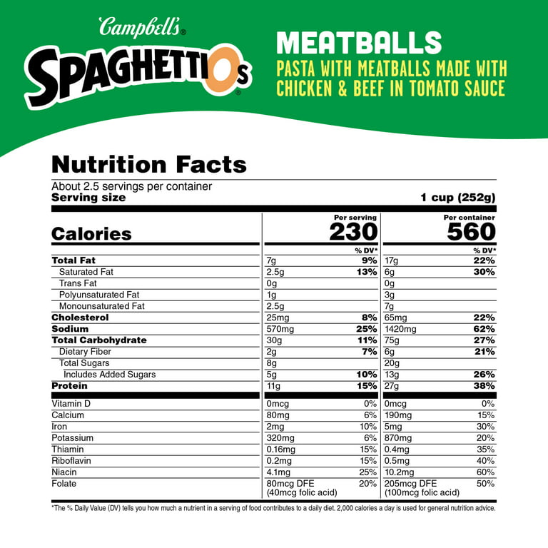 Campbell's SpaghettiOs With Meatballs Family Size 22.2oz Can