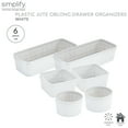 thumbnail image 3 of Simplify 6 Pack Multi-Sized Organizing Basket Plastic Storage Set in White, 3 of 12
