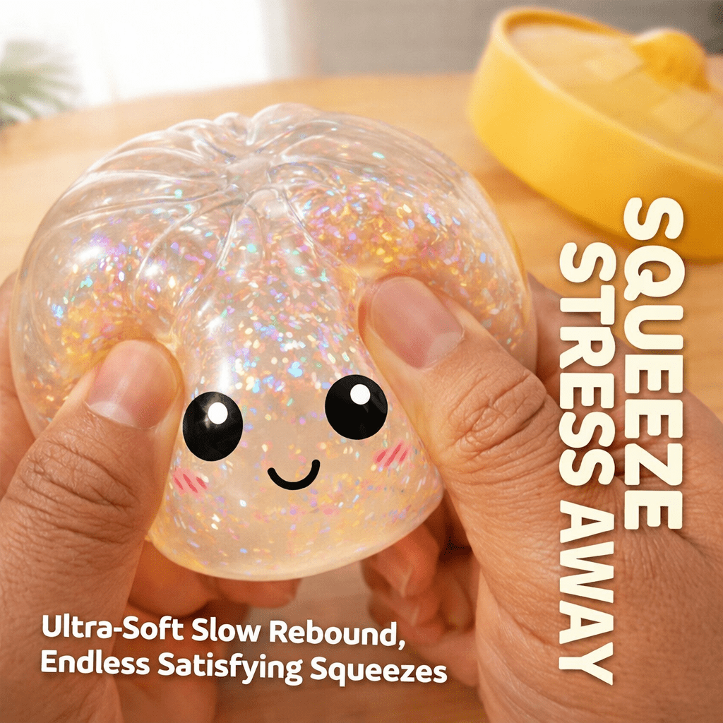 Random Glitter Dumpling Squishy with Box - Surprise Rare Dumplings Bun Stress Relief Set