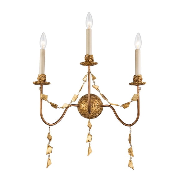 Lucas McKearn Mosaic 3-light Traditional Metal Wall Sconce in Gold Leaf