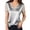 Grey, variant on Women's Summer Fashion Short Sleeve T-Shirt with Mesh Yoke Casual Basic Top for Daily Wear V-Neck Satin Blouse Rhinestone Silk Dressy Business Work Casual Tops