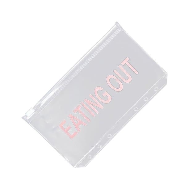 Organizador de sobres de PVC transparente con cremallera para guardar dinero en efectivo | Carpeta de almacenamiento con bolsillo para recibos, facturas y documentos | Portadocumentos resistente a