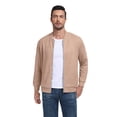 thumbnail image 2 of GIRUNS Men's Casual Varsity Jacket Vintage Suede Bomber Jackets Lightweight Outerwear Coat Khaki L, 2 of 6